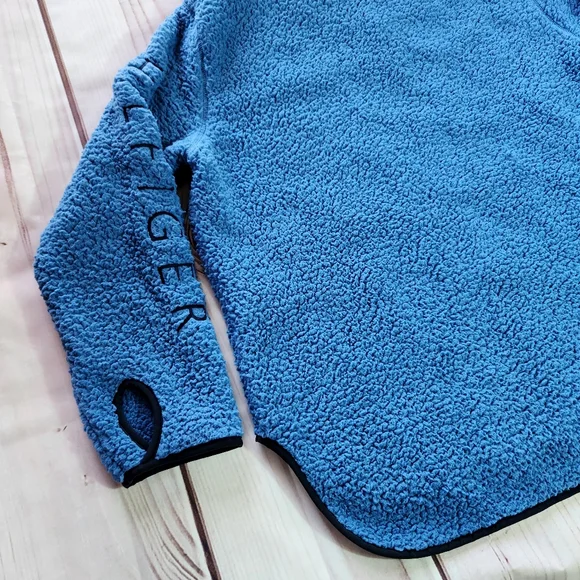 NWT Tommy Hilfiger Sherpa Pullover Hoodie Sweatshirt Blue | Women’s Size Large - Picture 9 of 13